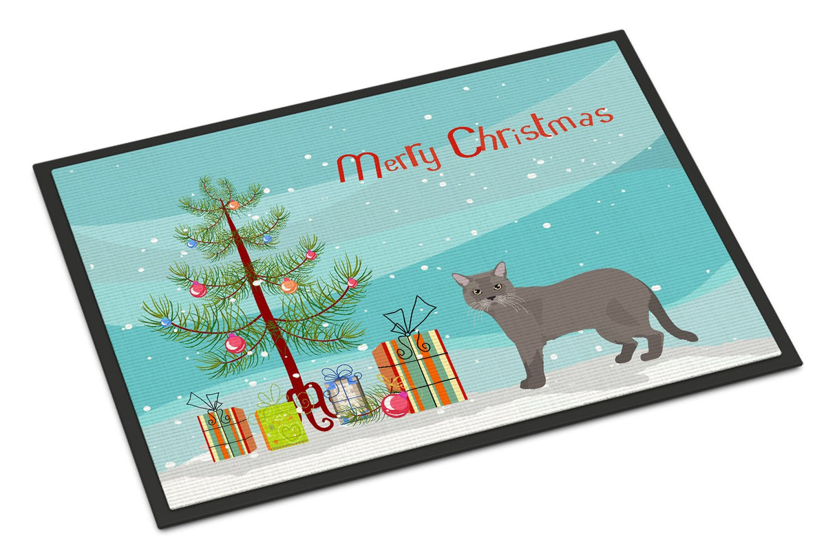European Burmese Cat Merry Christmas Indoor or Outdoor Mat 24x36 CK4615JMAT by Caroline&#39;s Treasures