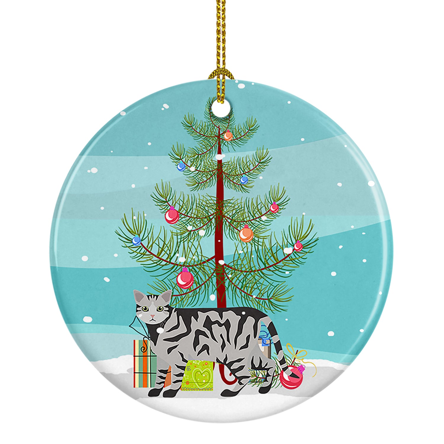 Buy this European Shorthair #2 Cat Merry Christmas Ceramic Ornament