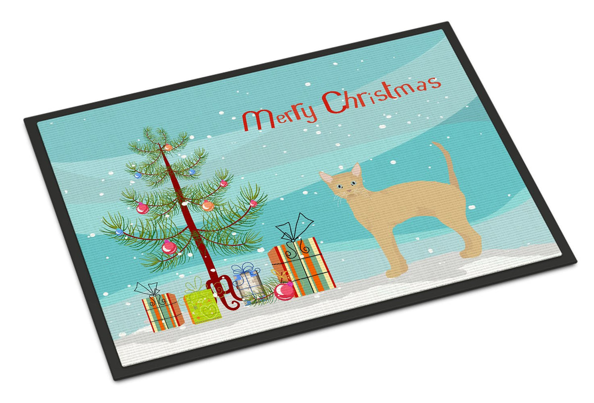 German Rex #2 Cat Merry Christmas Indoor or Outdoor Mat 24x36 CK4627JMAT by Caroline&#39;s Treasures
