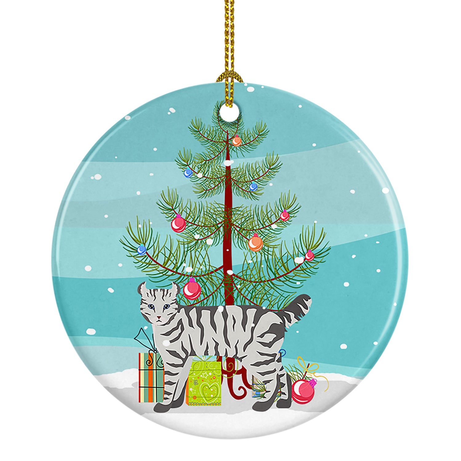 Buy this Highlander Lynx #2 Cat Merry Christmas Ceramic Ornament