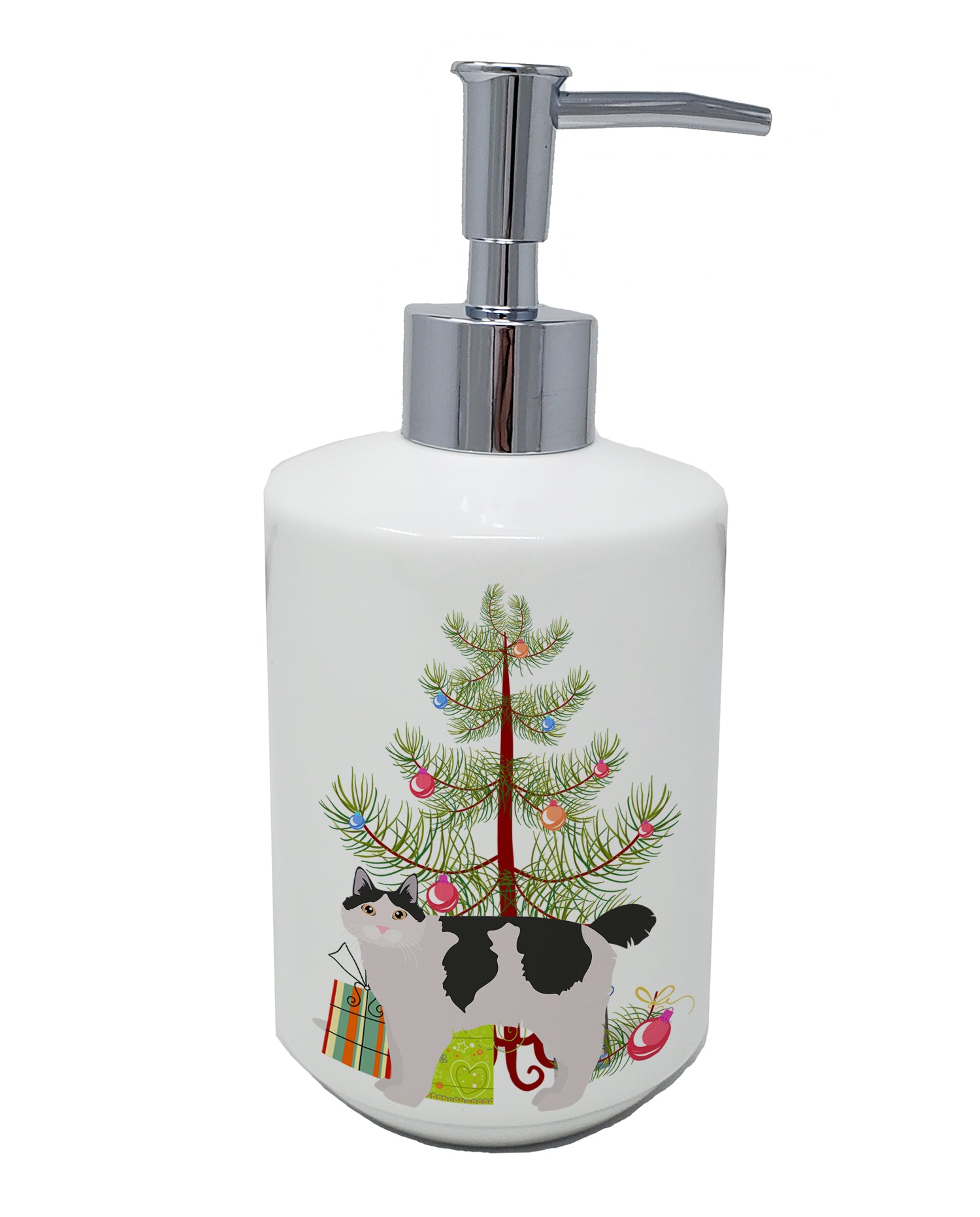Buy this Kurilian Bobtail #2 Cat Merry Christmas Ceramic Soap Dispenser