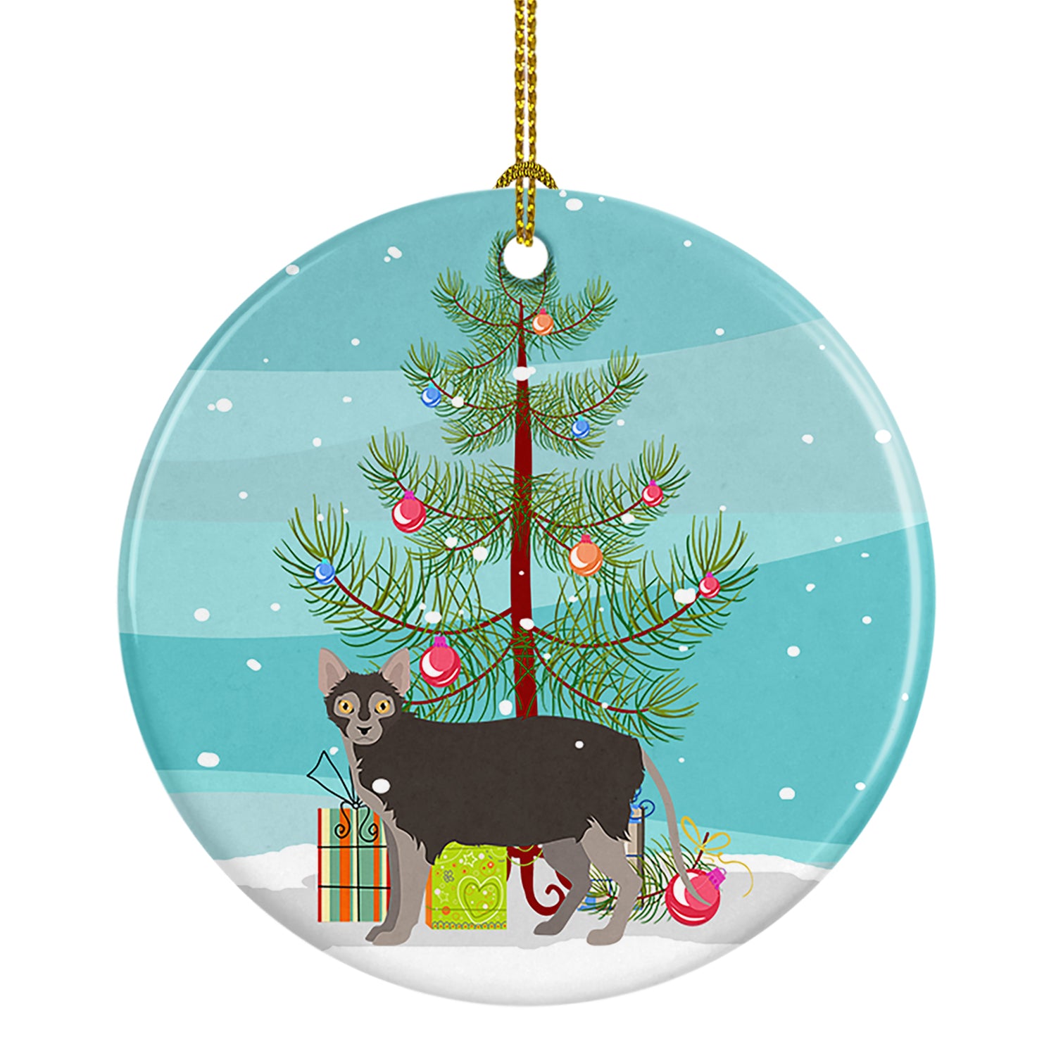 Buy this Lykoi #1 Cat Merry Christmas Ceramic Ornament