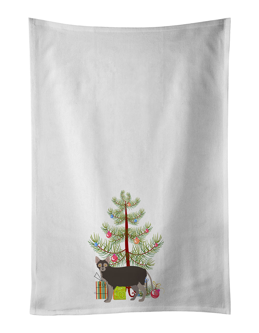 Buy this Lykoi #1 Cat Merry Christmas White Kitchen Towel Set of 2