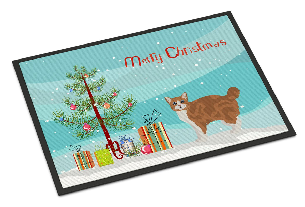 Manx #2 Cat Merry Christmas Indoor or Outdoor Mat 24x36 CK4653JMAT by Caroline&#39;s Treasures