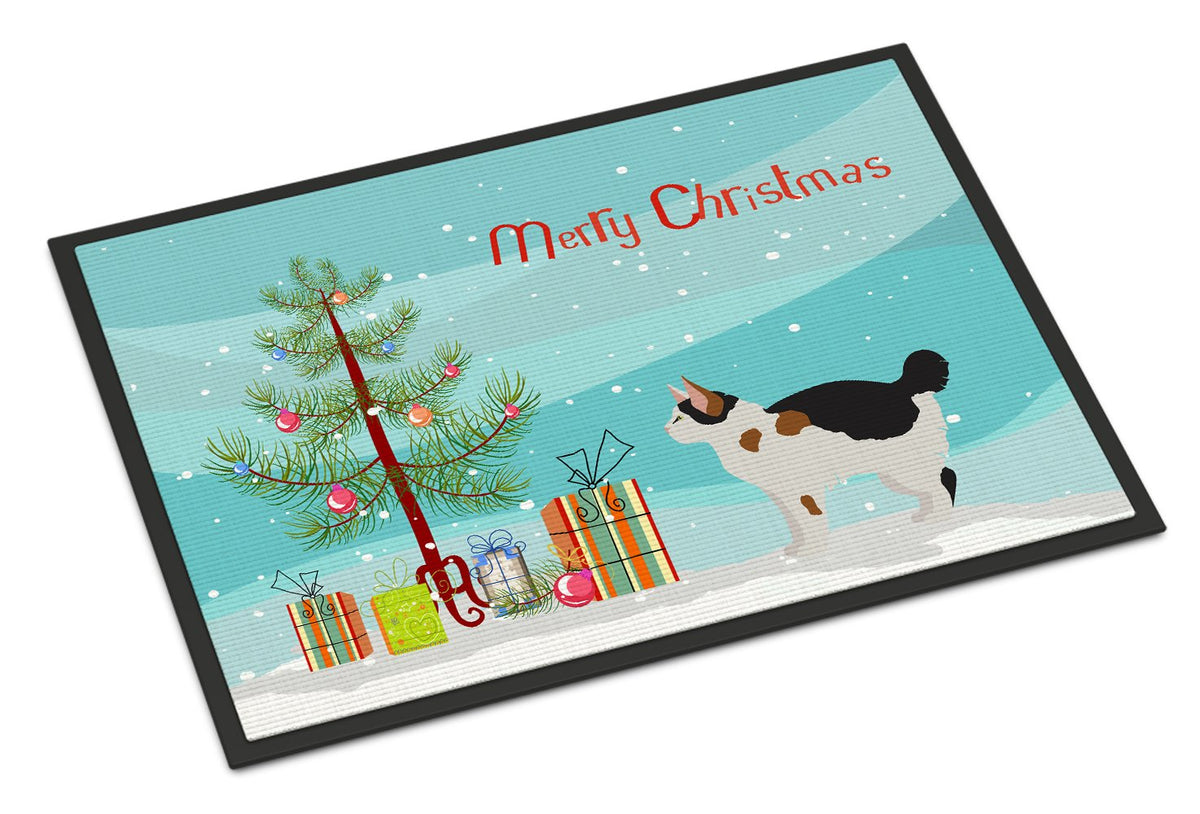 Manx #3 Cat Merry Christmas Indoor or Outdoor Mat 24x36 CK4654JMAT by Caroline&#39;s Treasures