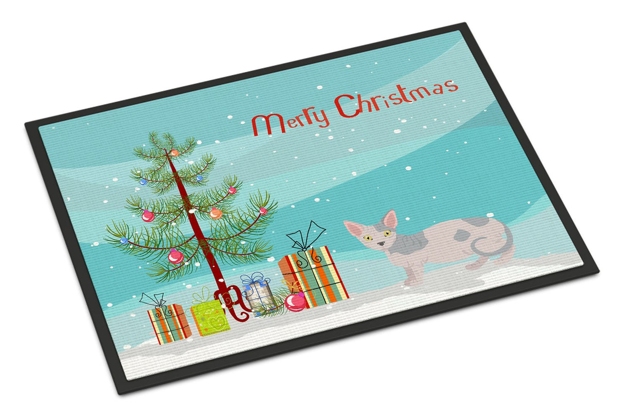 Minskin Cat Merry Christmas Indoor or Outdoor Mat 24x36 CK4655JMAT by Caroline&#39;s Treasures