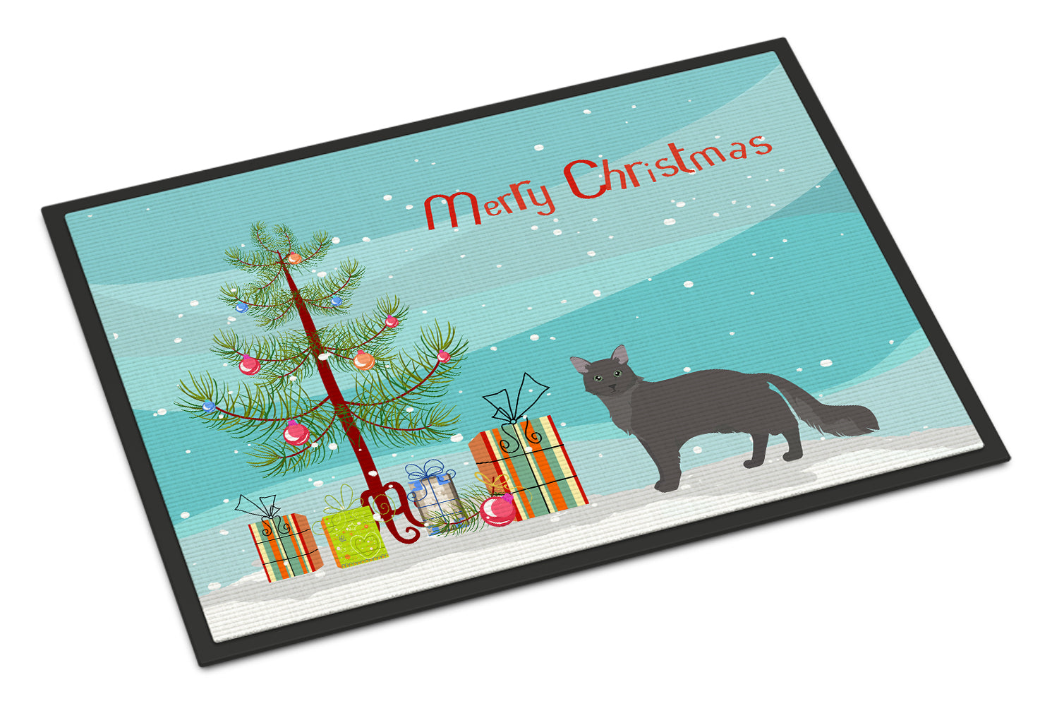 Nebelung #1 Cat Merry Christmas Indoor or Outdoor Mat 18x27 CK4661MAT - the-store.com