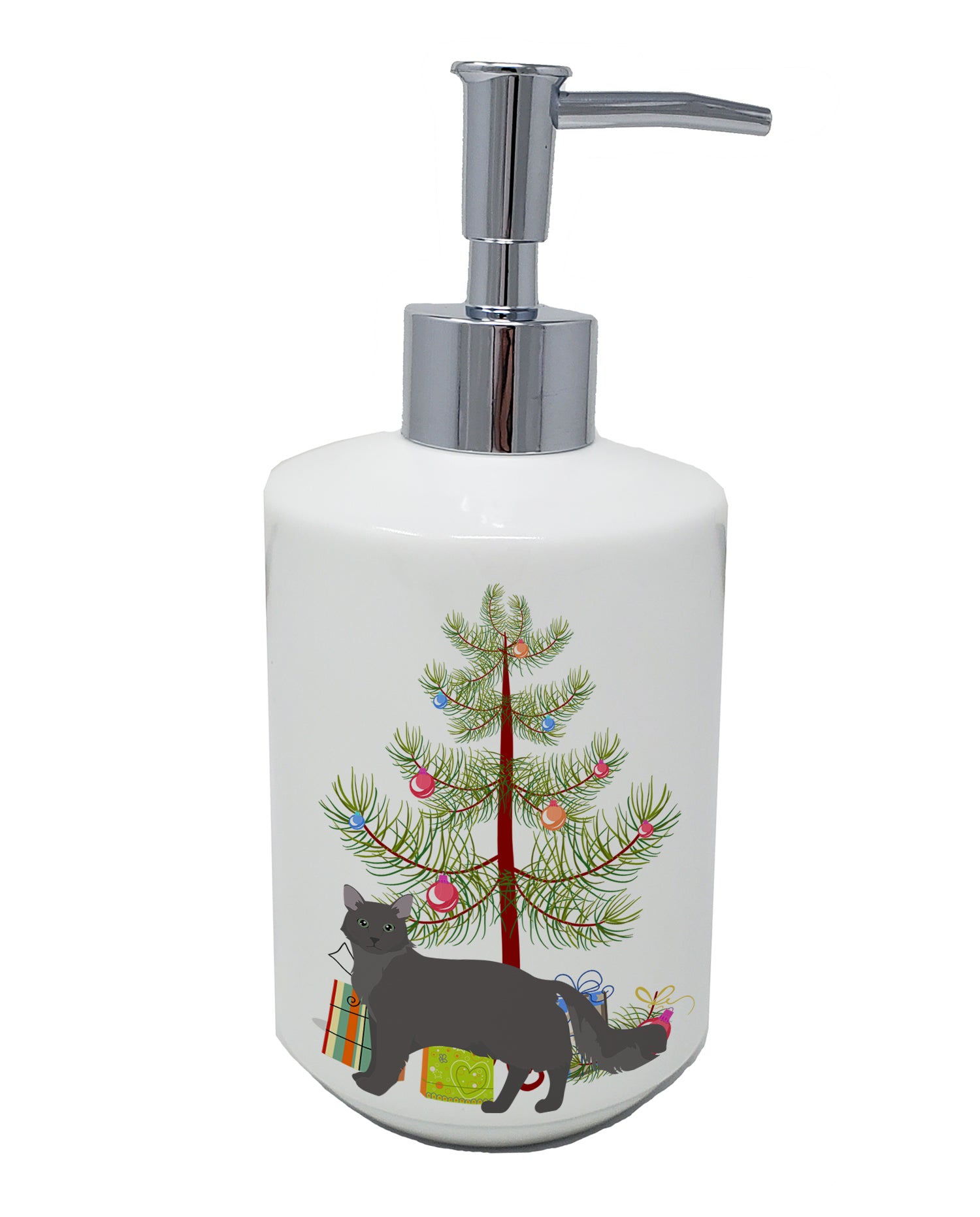 Buy this Nebelung #1 Cat Merry Christmas Ceramic Soap Dispenser