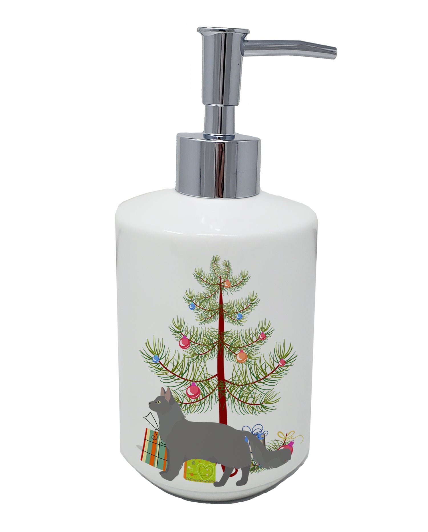 Buy this Nebelung #2 Cat Merry Christmas Ceramic Soap Dispenser