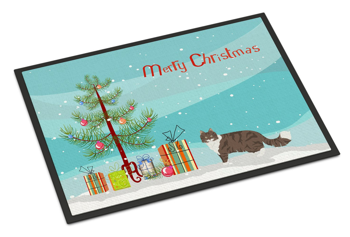 Norwegian Forest Cat Merry Christmas Indoor or Outdoor Mat 24x36 CK4664JMAT by Caroline&#39;s Treasures