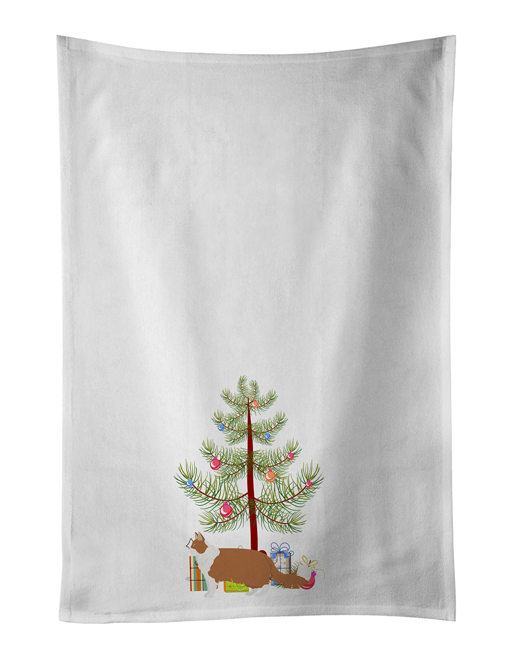 Buy this Norwegian Forest #2 Cat Merry Christmas White Kitchen Towel Set of 2