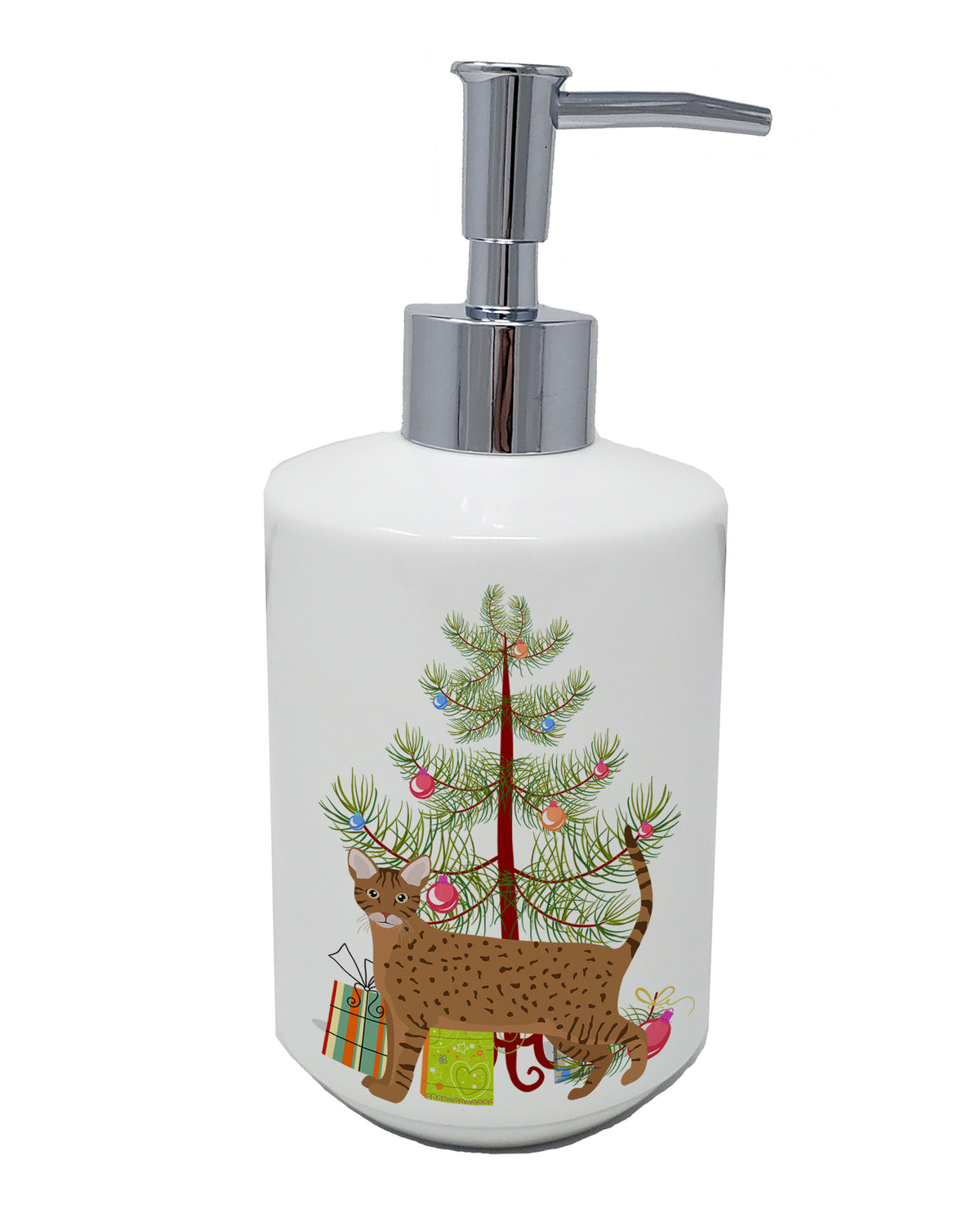 Buy this Ocicat Cat Merry Christmas Ceramic Soap Dispenser