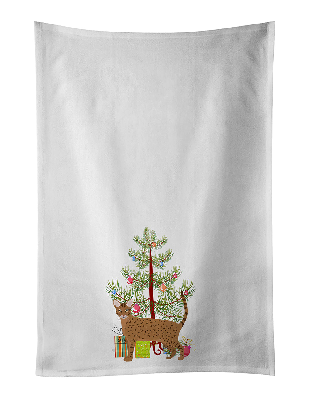 Buy this Ocicat Cat Merry Christmas White Kitchen Towel Set of 2
