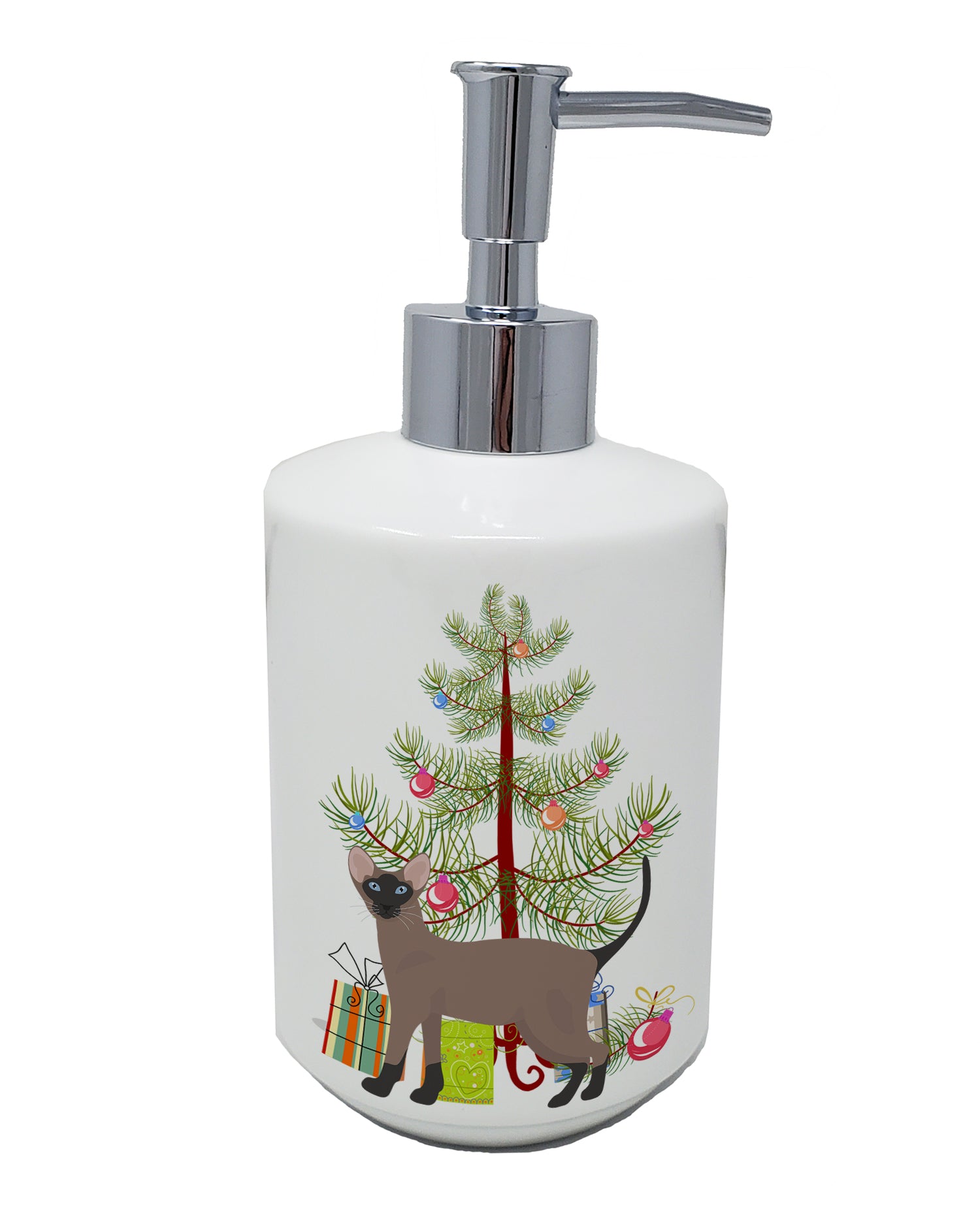Buy this Oriental Bicolor Cat Merry Christmas Ceramic Soap Dispenser