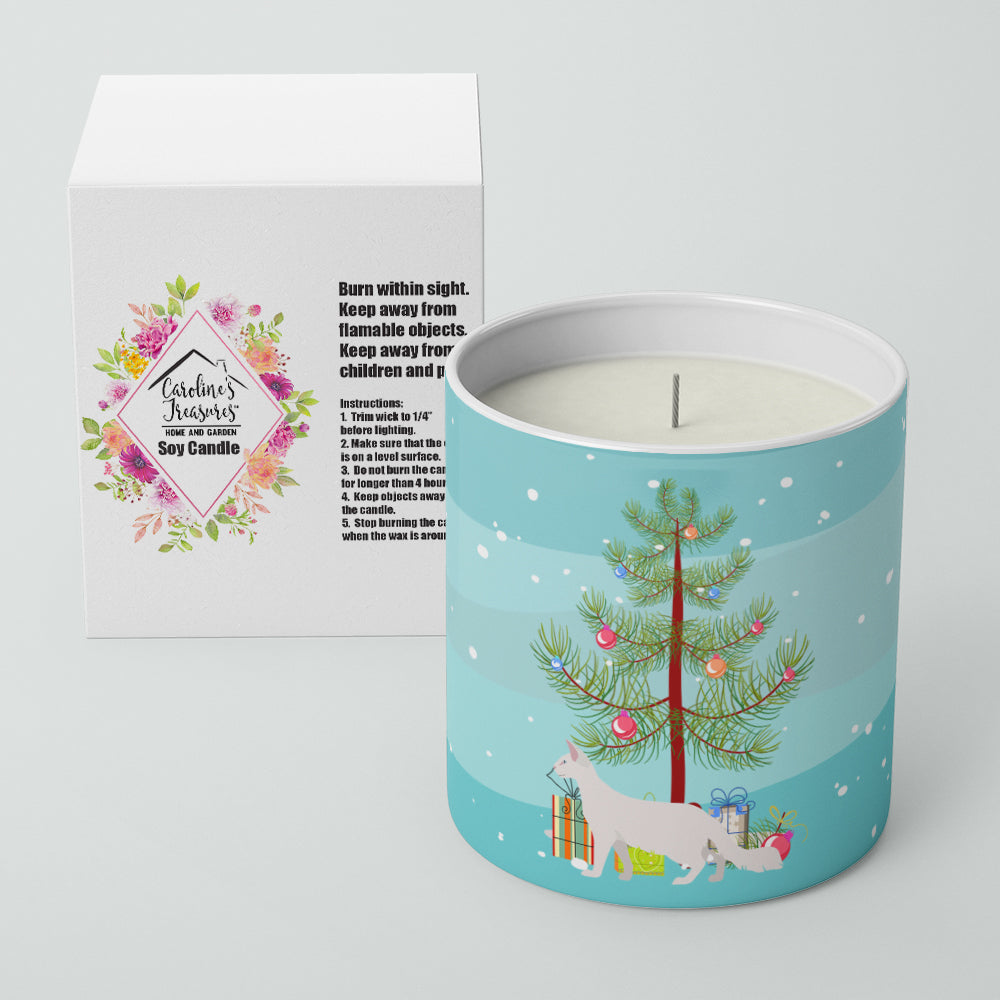 Oriental Longhair Cat Merry Christmas 10 oz Decorative Soy Candle - the-store.com