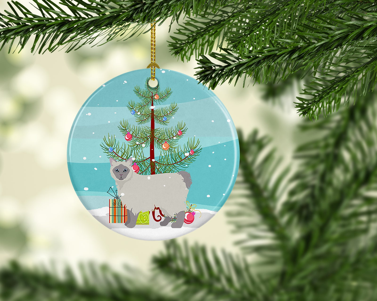 Buy this Owyhee Bob #1 Cat Merry Christmas Ceramic Ornament