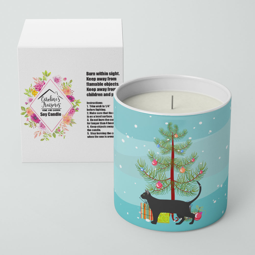 Caroline's Treasures Pantherette Cat Merry Christmas 10 oz Decorative Soy Candle