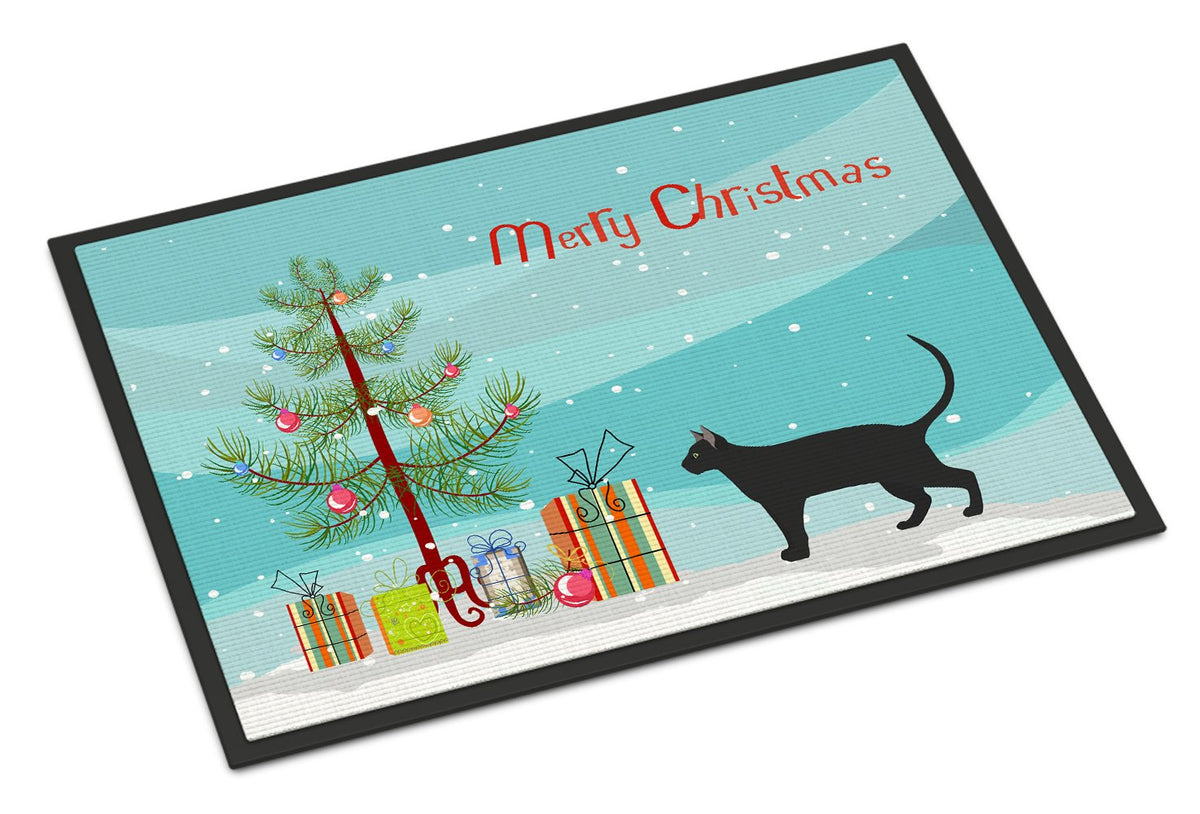 Pantherette Cat Merry Christmas Indoor or Outdoor Mat 24x36 CK4677JMAT by Caroline&#39;s Treasures