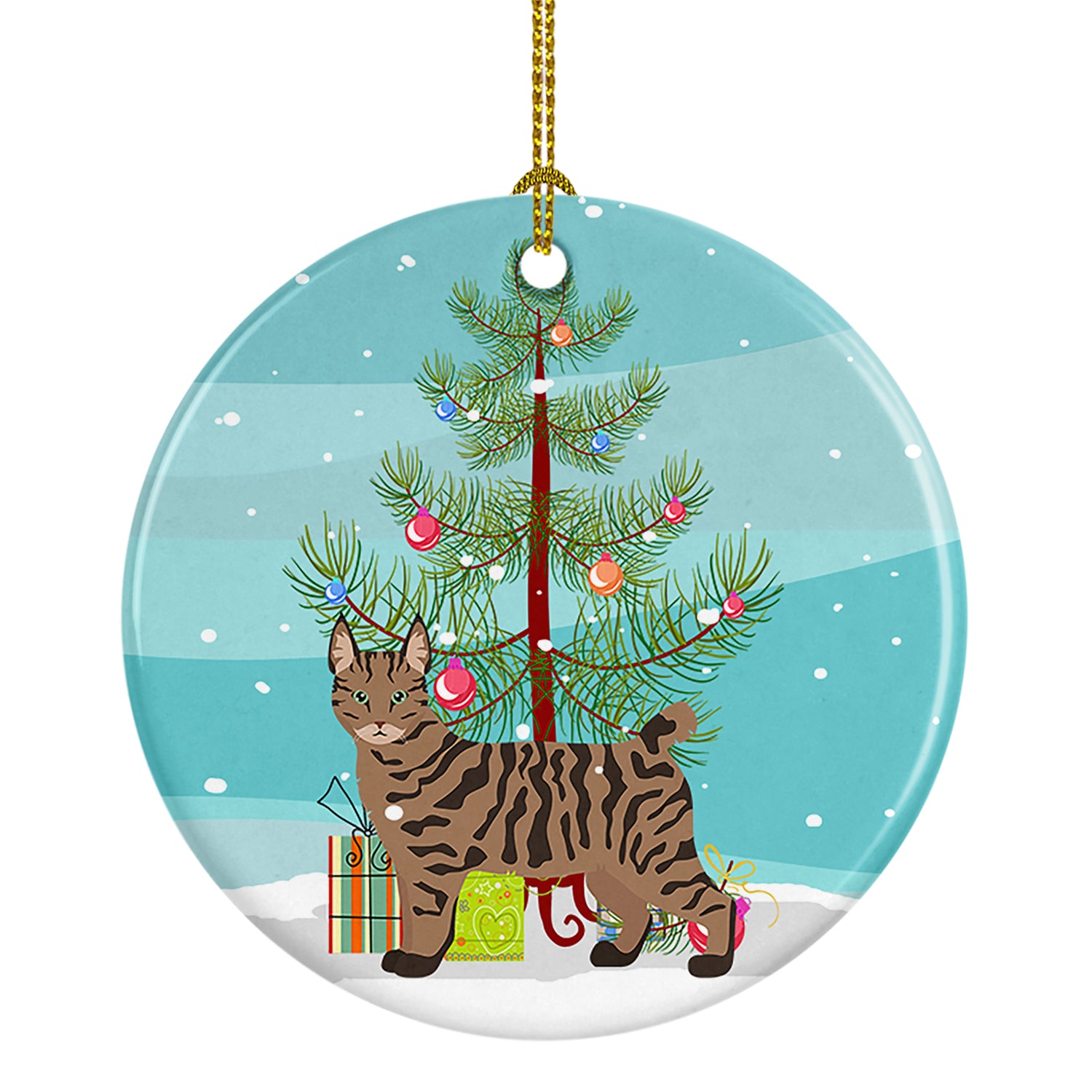 Buy this Pixie Bob #1 Cat Merry Christmas Ceramic Ornament