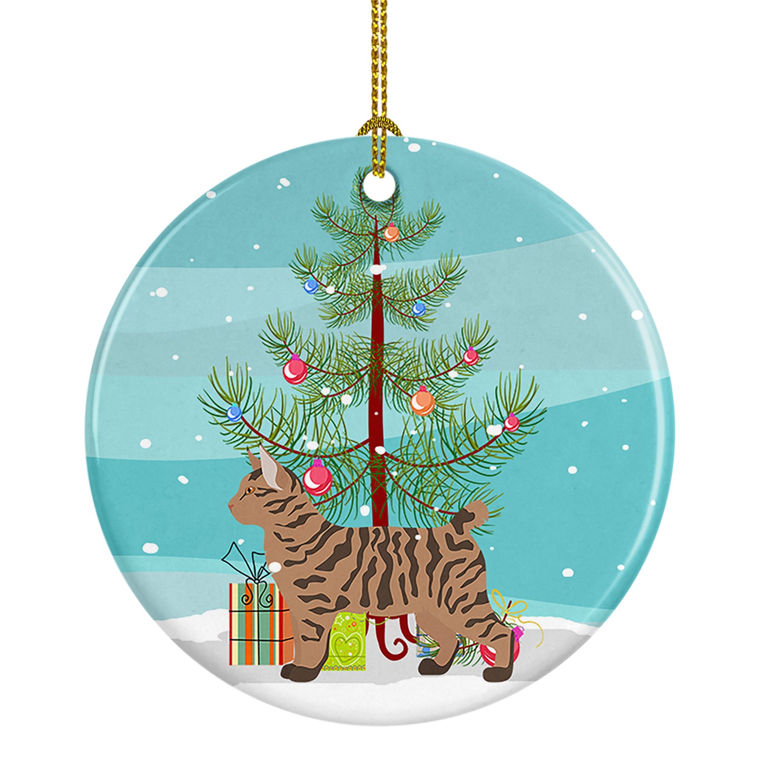 Buy this Pixie Bob #2 Cat Merry Christmas Ceramic Ornament