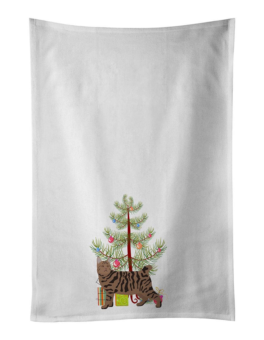 Buy this Pixie Bob #3 Cat Merry Christmas White Kitchen Towel Set of 2
