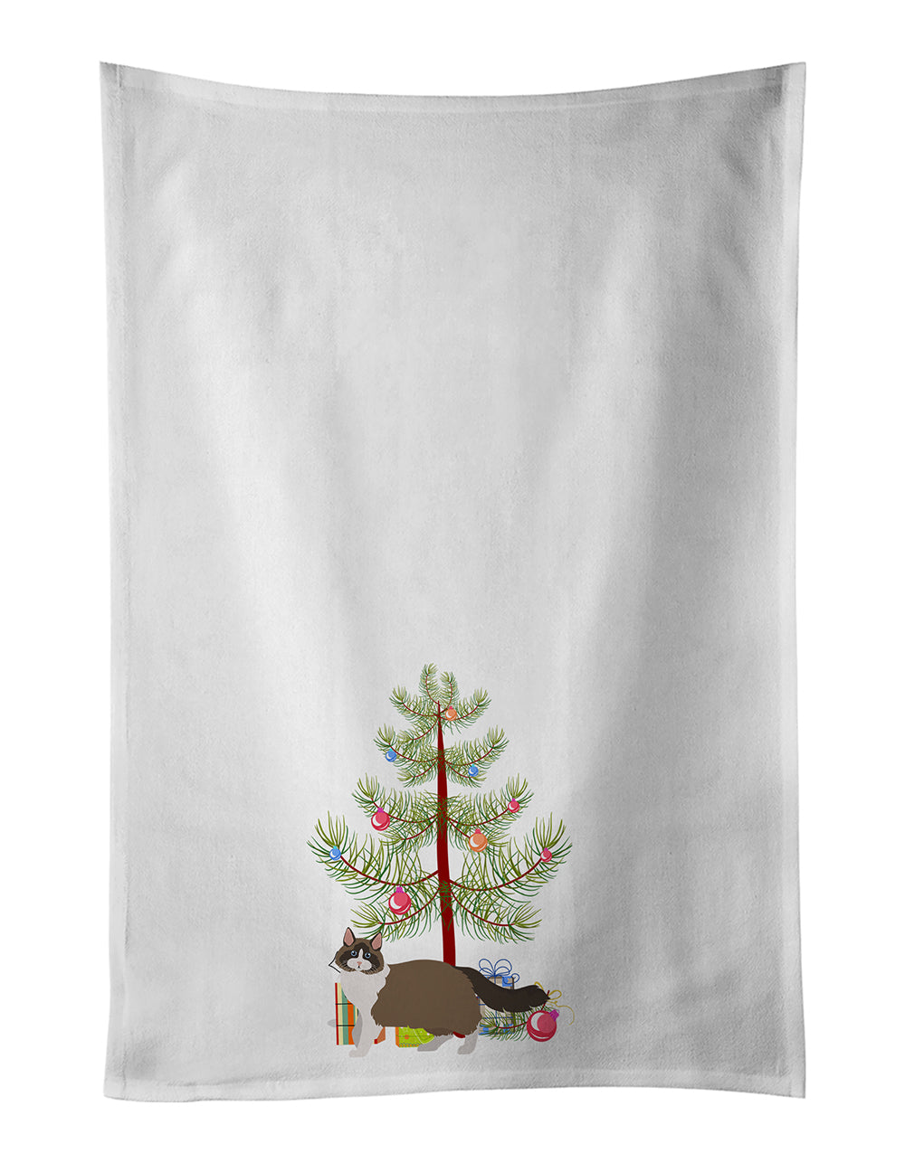 Buy this Ragdoll #1 Cat Merry Christmas White Kitchen Towel Set of 2