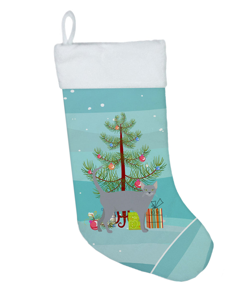 Russian Blue #1 Cat Merry Christmas Christmas Stocking