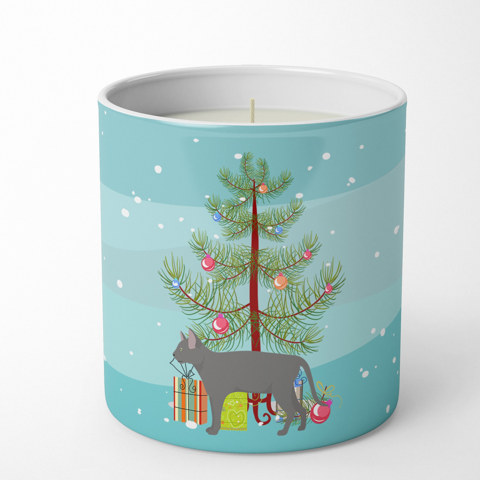 Buy this Russian Blue #2 Cat Merry Christmas 10 oz Decorative Soy Candle