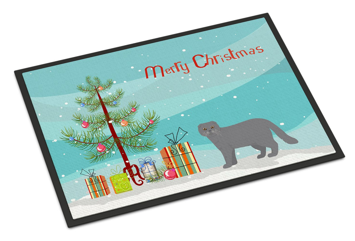 Scottish Fold #1 Cat Merry Christmas Indoor or Outdoor Mat 24x36 CK4704JMAT by Caroline&#39;s Treasures