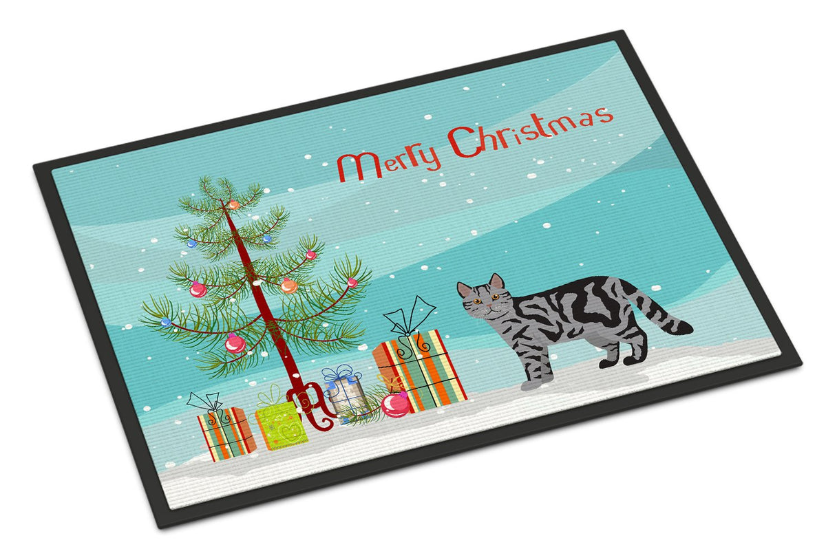 Scottish Straight Cat Merry Christmas Indoor or Outdoor Mat 24x36 CK4705JMAT by Caroline&#39;s Treasures