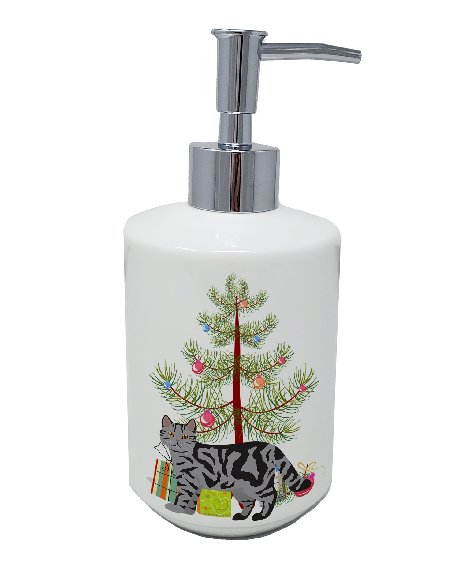 Buy this Scottish Straight Cat Merry Christmas Ceramic Soap Dispenser