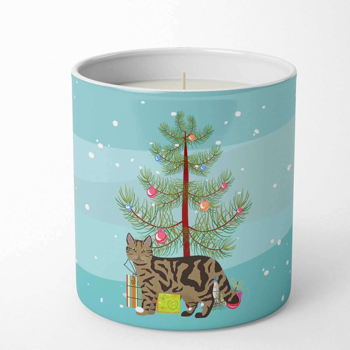 Buy this Scottish Straight #2 Cat Merry Christmas 10 oz Decorative Soy Candle