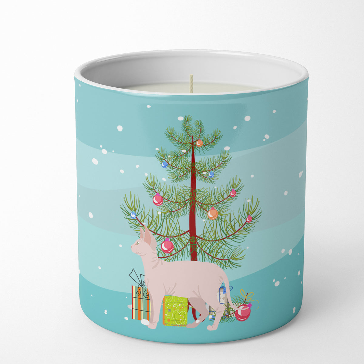Buy this Sphynx Cat Merry Christmas 10 oz Decorative Soy Candle