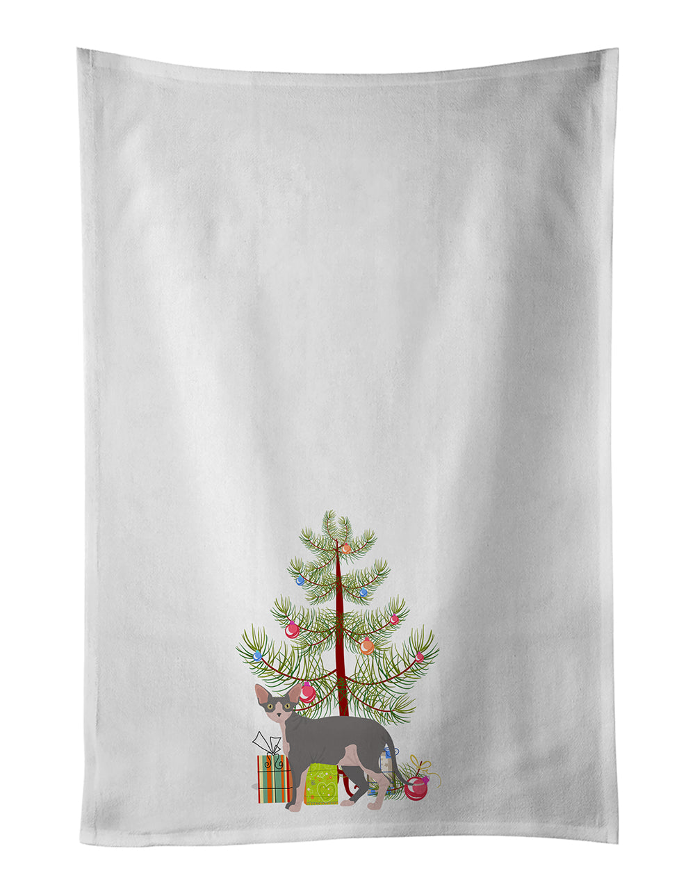 Buy this Sphynx #2 Cat Merry Christmas White Kitchen Towel Set of 2