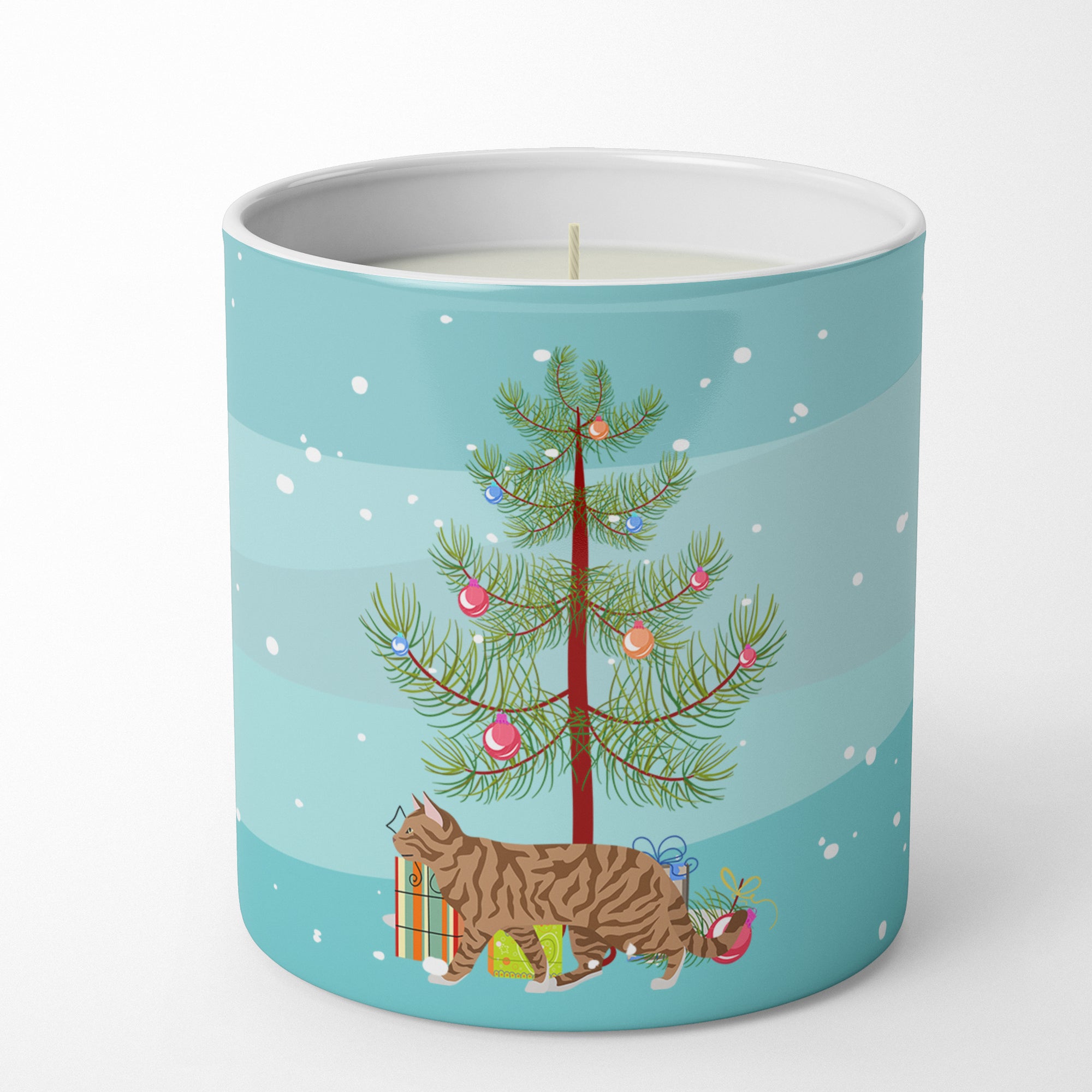 Buy this Toyger Cat Merry Christmas 10 oz Decorative Soy Candle