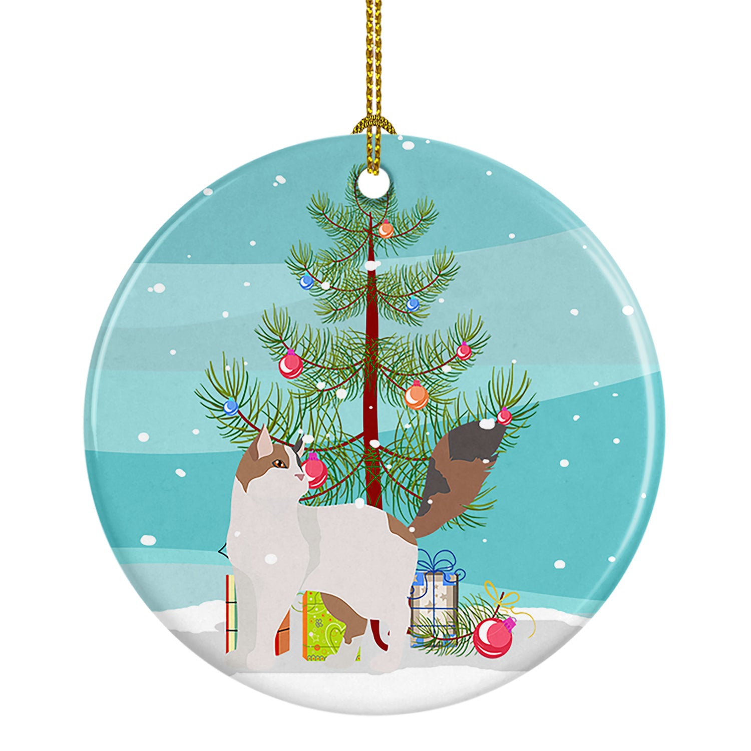 Buy this Turkish Van Cat Merry Christmas Ceramic Ornament