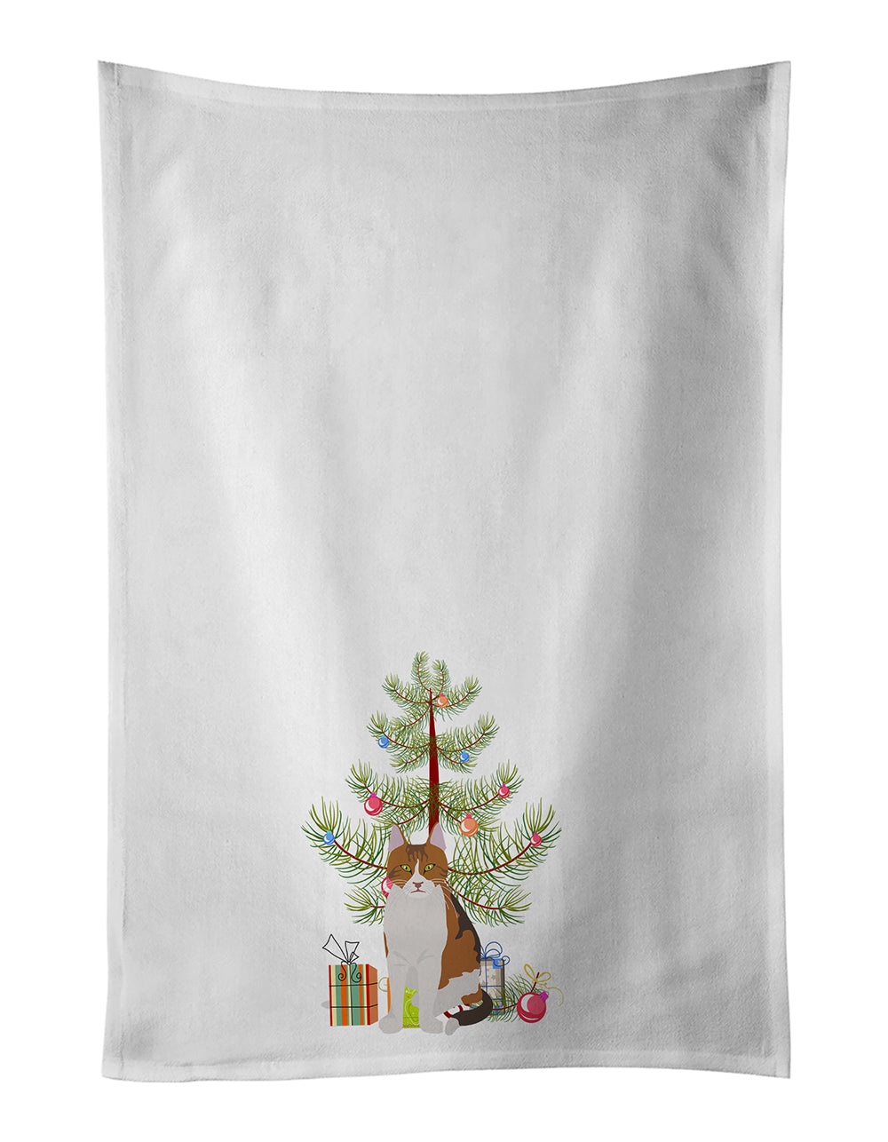 Buy this Aegean Cat Merry Christmas White Kitchen Towel Set of 2