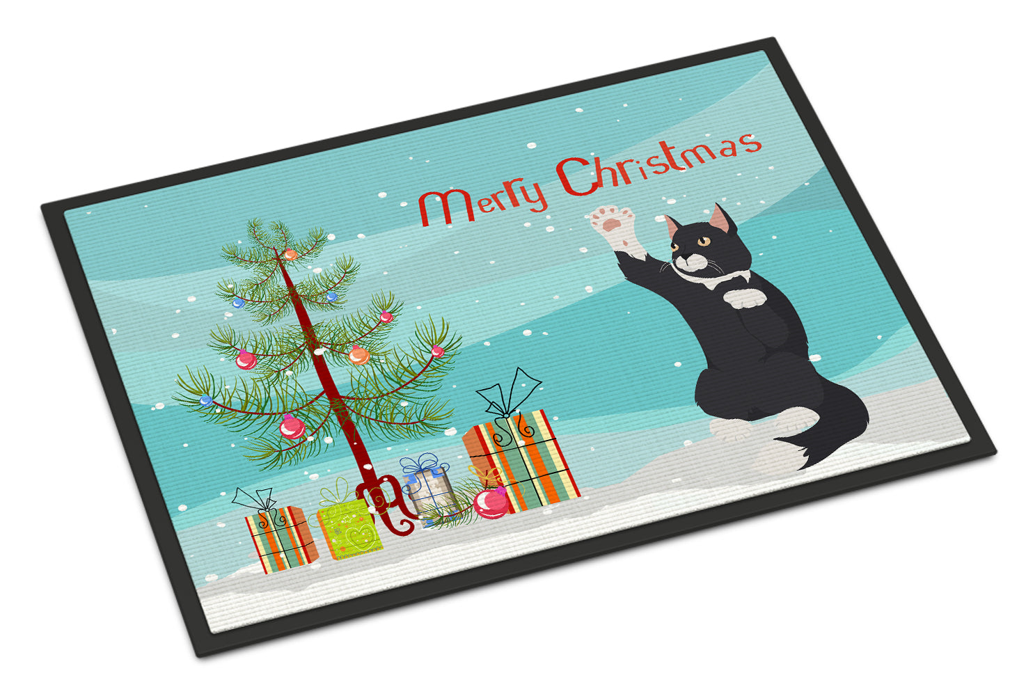 American Polydactyl Cat Merry Christmas Indoor or Outdoor Mat 18x27 CK4742MAT - the-store.com