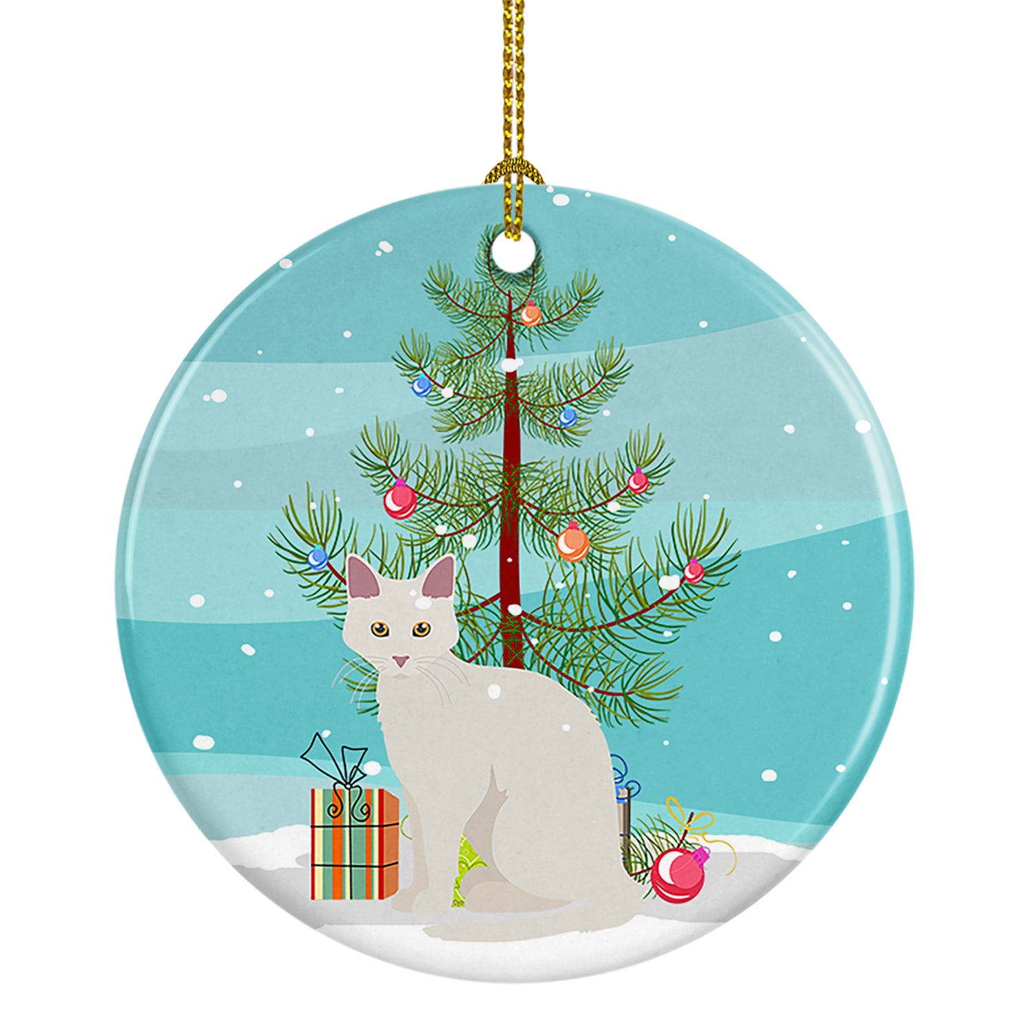 Buy this Aphrodite Giant Cat Merry Christmas Ceramic Ornament