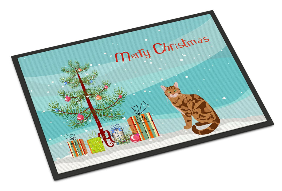 Bengal Cat Merry Christmas Indoor or Outdoor Mat 24x36 CK4747JMAT by Caroline&#39;s Treasures
