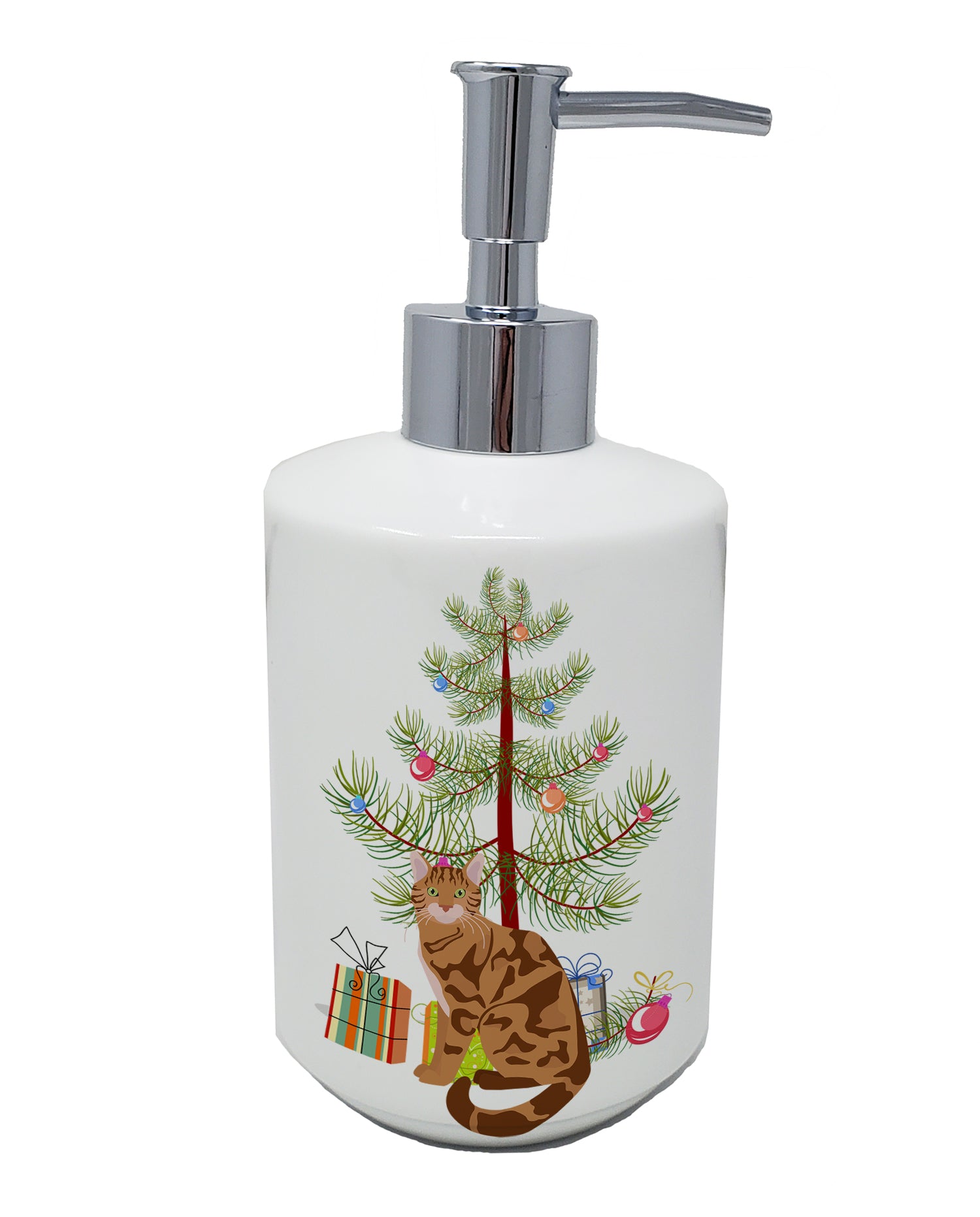 Buy this Bengal Cat Merry Christmas Ceramic Soap Dispenser