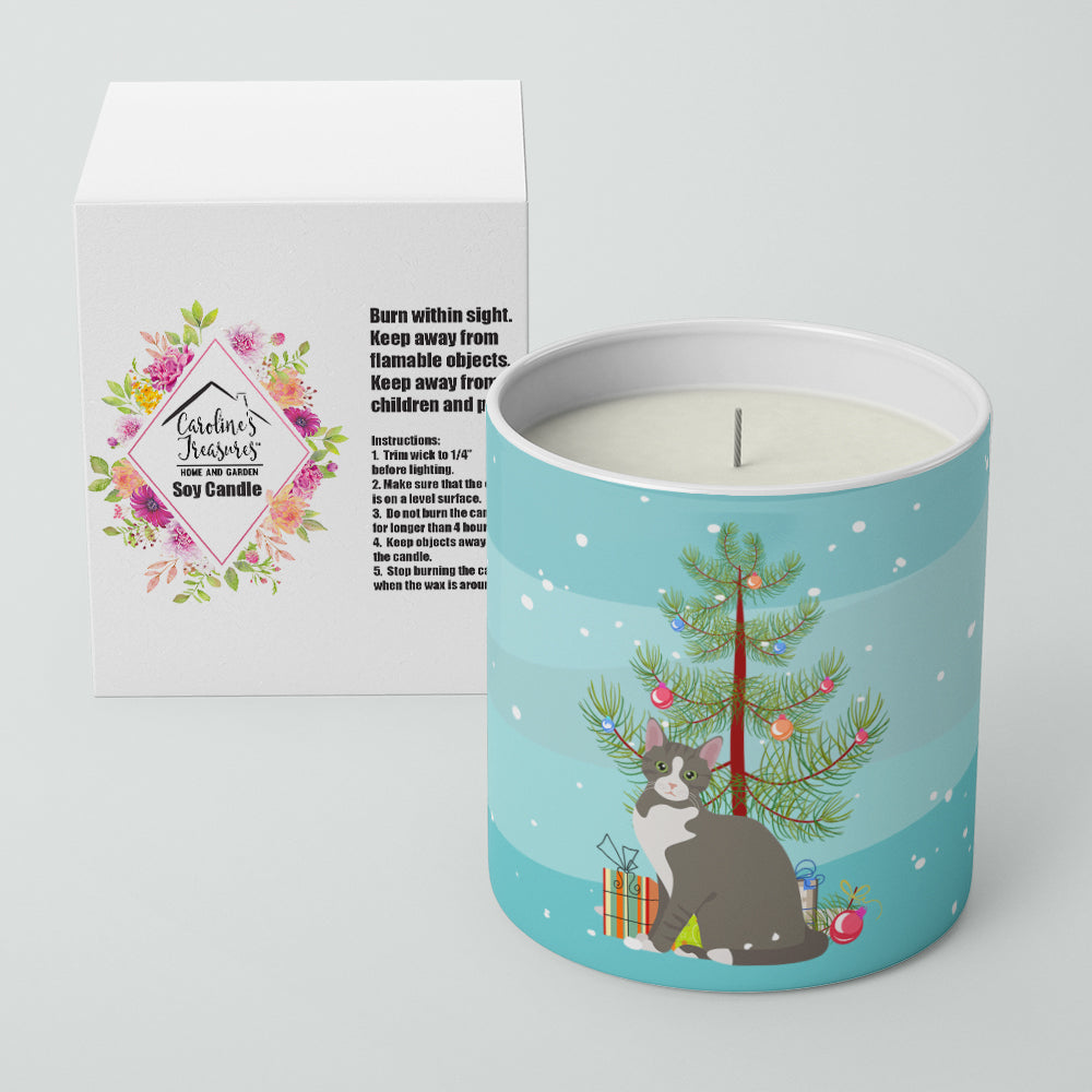 Brazilian Shorthair Cat Merry Christmas 10 oz Decorative Soy Candle - the-store.com
