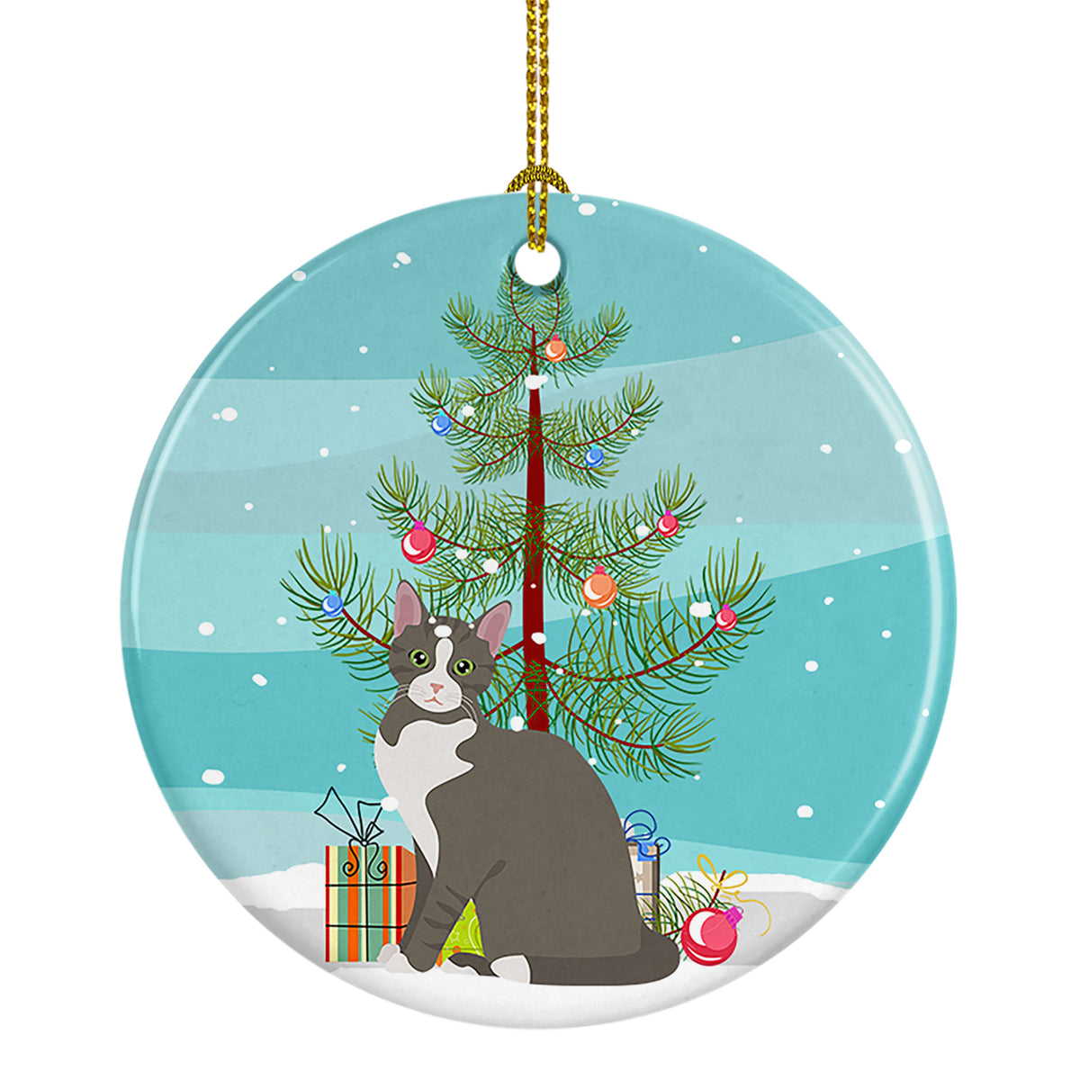 Buy this Brazilian Shorthair Cat Merry Christmas Ceramic Ornament