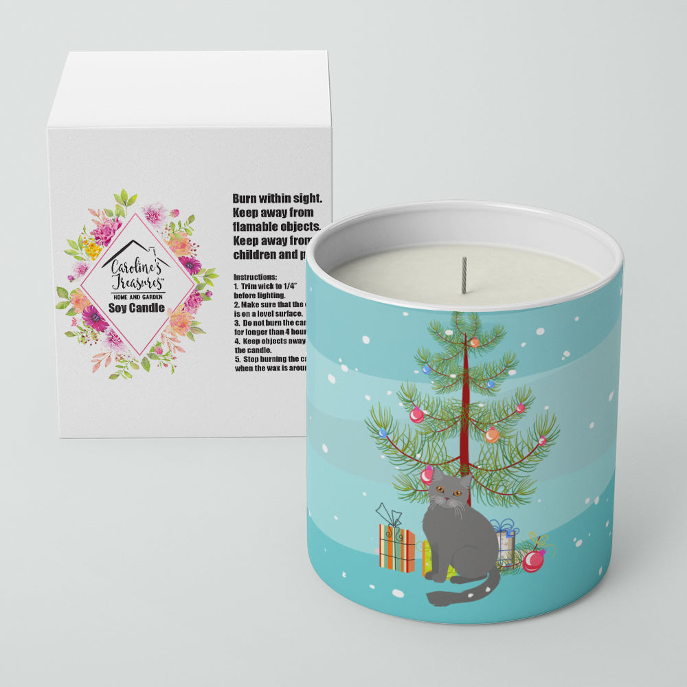 Buy this British Semi Longhair Cat Merry Christmas 10 oz Decorative Soy Candle