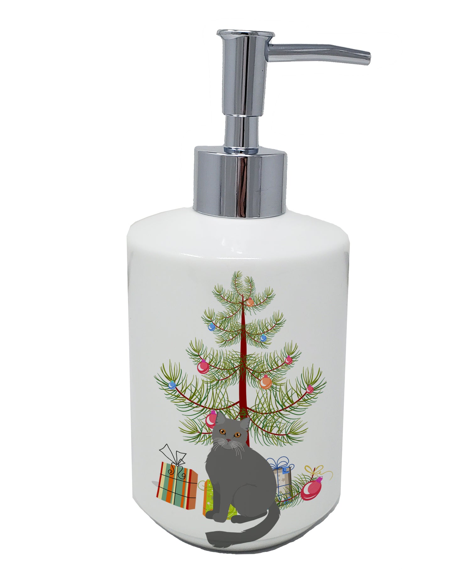 Buy this British Semi Longhair Cat Merry Christmas Ceramic Soap Dispenser