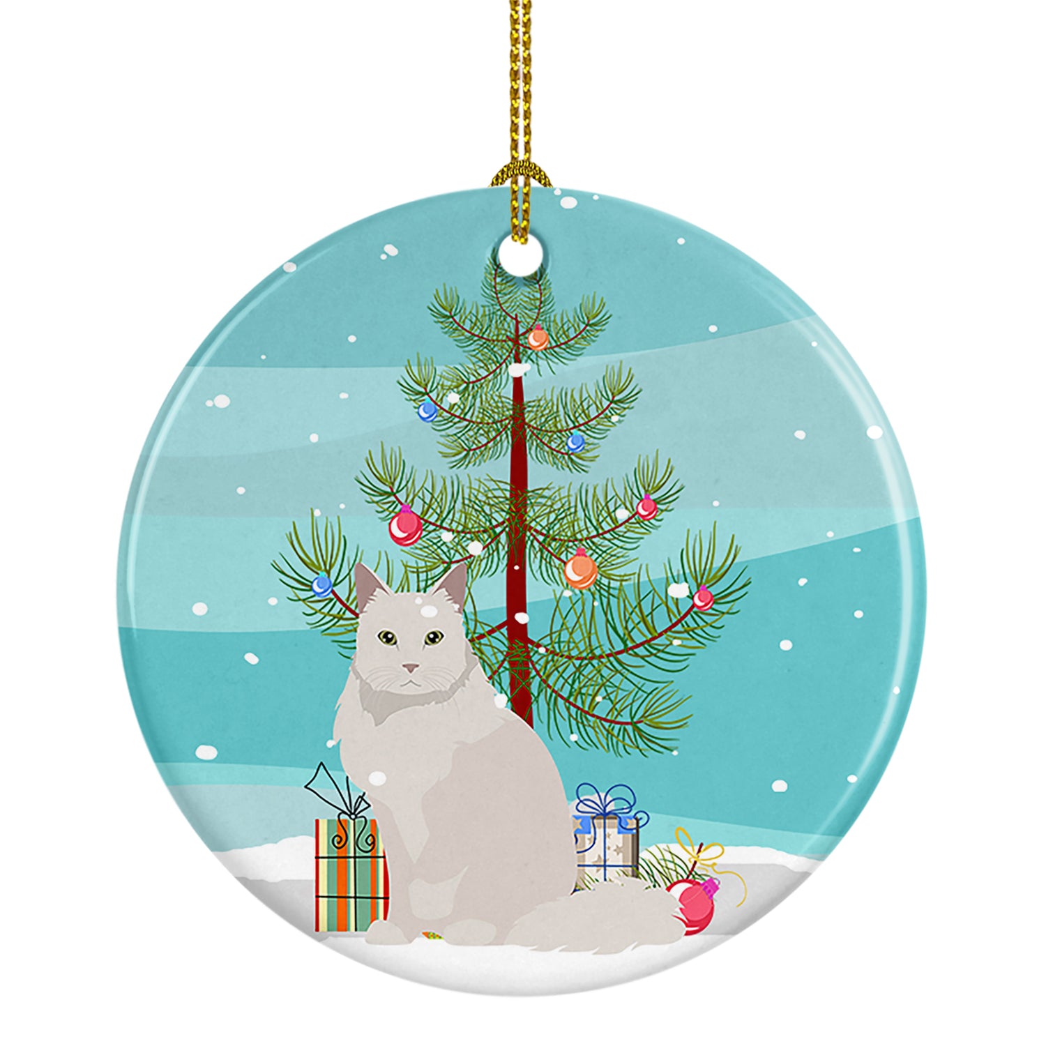 Buy this Chantilly Tiffany Cat Merry Christmas Ceramic Ornament