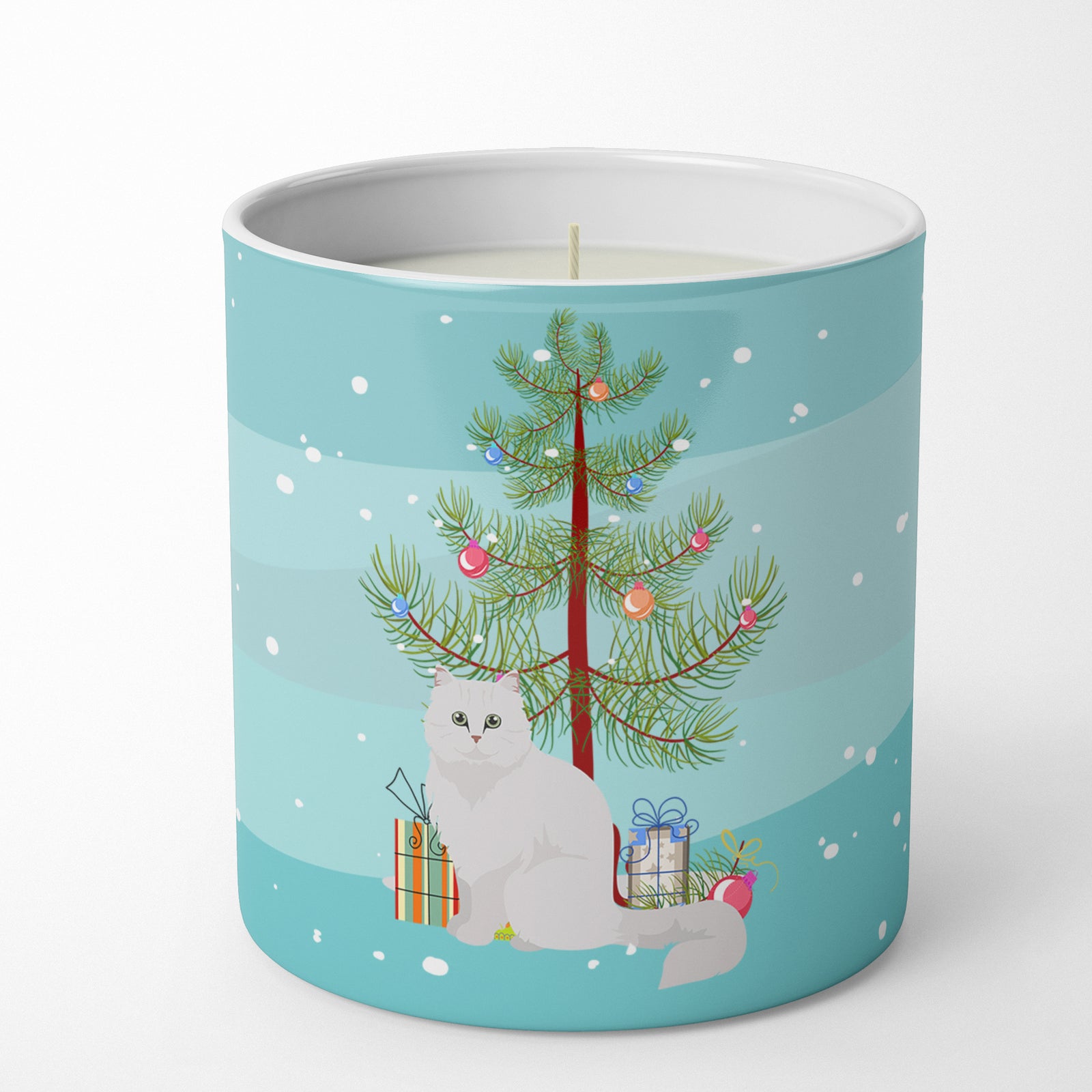 Buy this Chinchilla Persian Longhair Cat Merry Christmas 10 oz Decorative Soy Candle