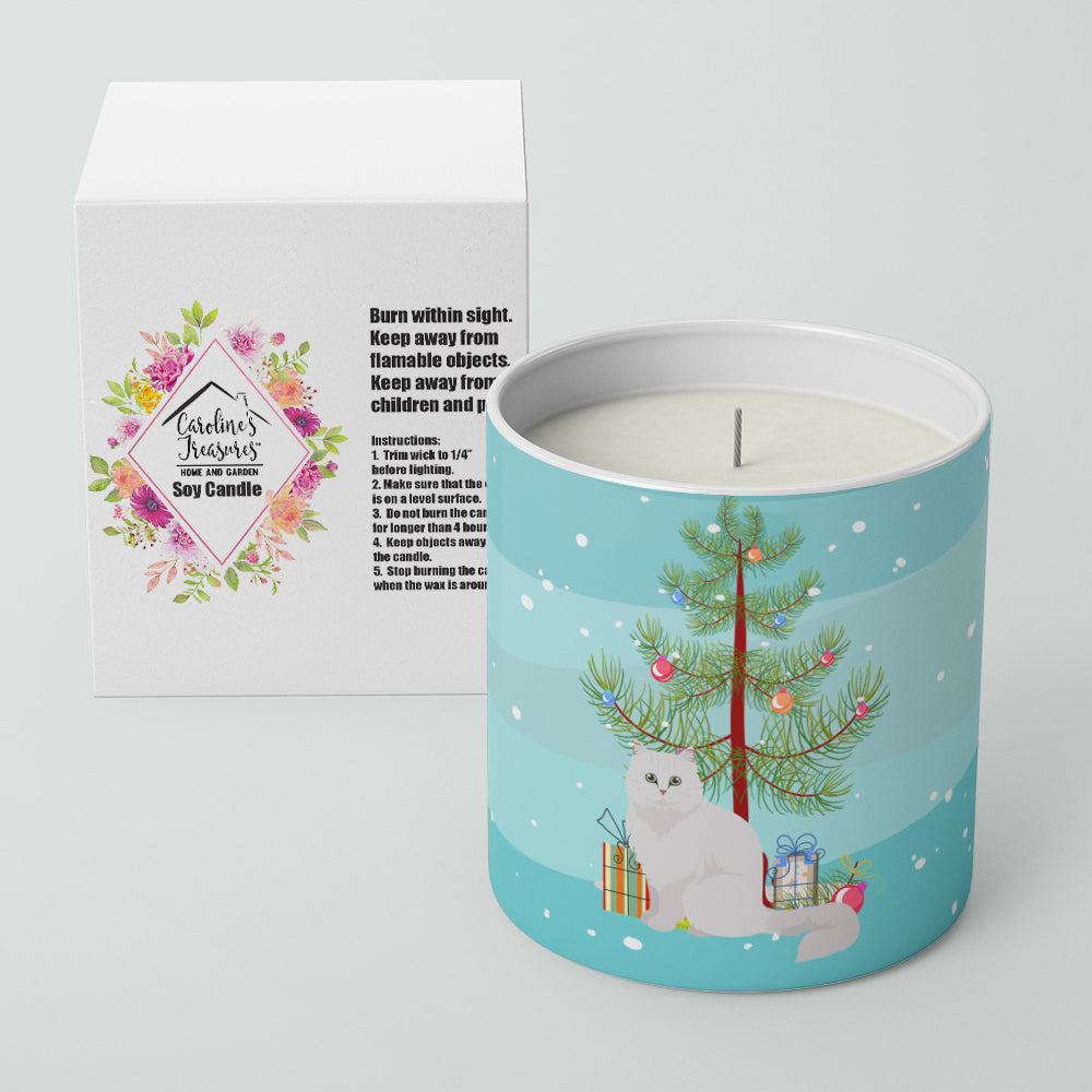 Chinchilla Persian Longhair Cat Merry Christmas 10 oz Decorative Soy Candle - the-store.com