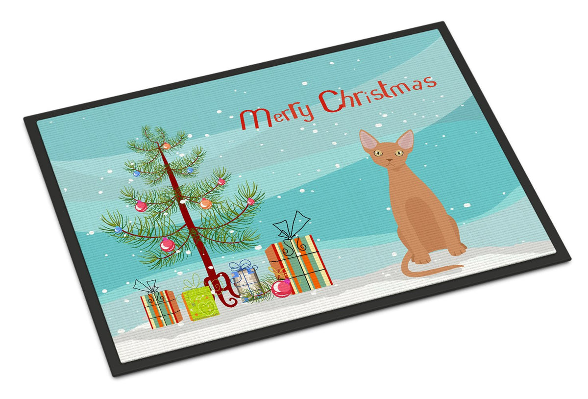 Devon Rex #1 Cat Merry Christmas Indoor or Outdoor Mat 24x36 CK4762JMAT by Caroline&#39;s Treasures