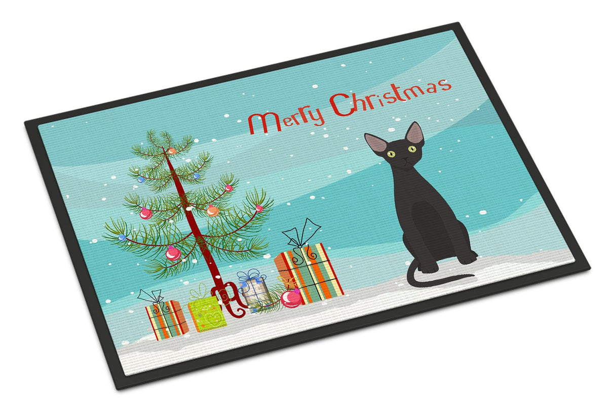 Devon Rex #3 Cat Merry Christmas Indoor or Outdoor Mat 24x36 CK4764JMAT by Caroline&#39;s Treasures